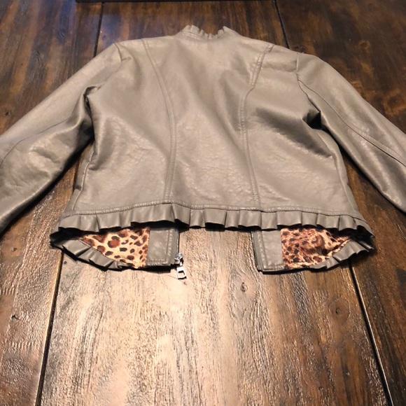 Lane Crawford Gray Leather Look Jacket - Small - Picture 6 of 7